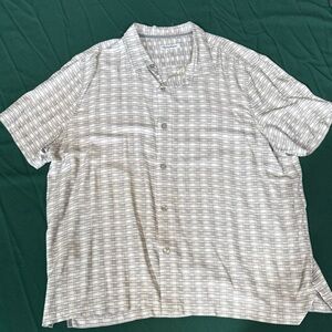 Tommy Bahama Button Down Shirt 3XLT Big & Tall Gray Checkered Shirt